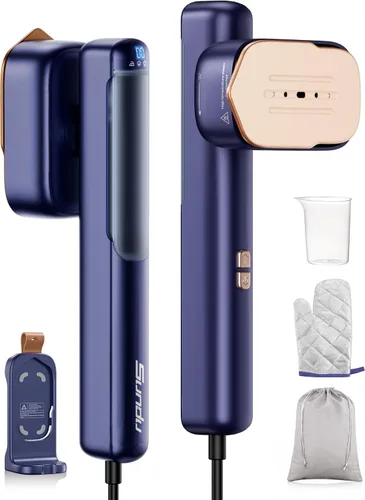 Vaporizador de viaje para ropa, 110-240 V de doble voltaje, portátil, 2 en 1, vaporizador y plancha 2 en 1, mini plancha de vapor de mano para ropa,