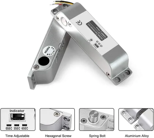 Vista 2 de Cerradura de perno de caída eléctrica DC 12V a prueba de fallas NC Modo Cerradura de puerta electrónica para control de acceso Seguridad - Montaje