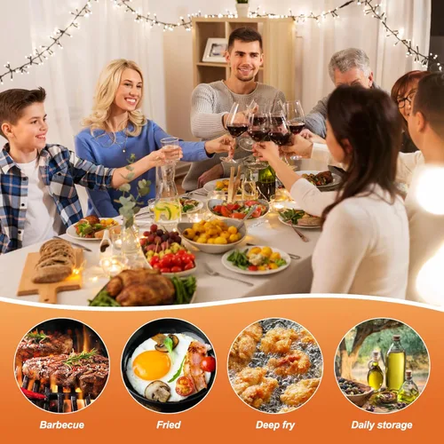 Vista 7 de Olla freidora profunda de acero inoxidable de 119 oz con canasta y colador de aceite, freidora profunda multifuncional, pequeña para estufa