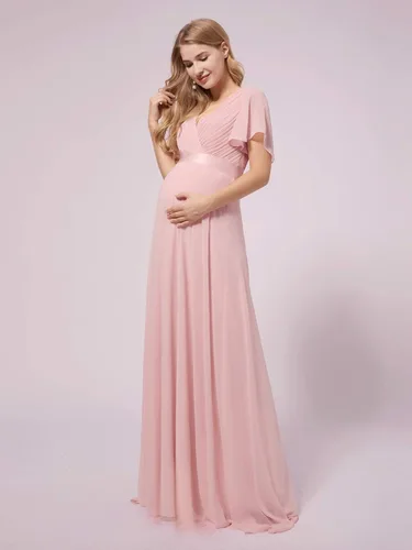 Vista 4 de Ever-Pretty Vestidos de maternidad de gasa con cuello en V y manga corta para mujer 9890-YF
