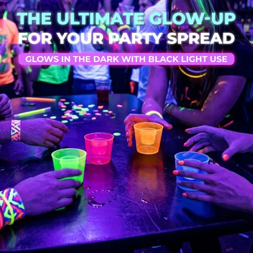 Vista 9 de Party Essentials Vasos bombarderos de plástico duro de 4 onzas, neón surtidos, 12
