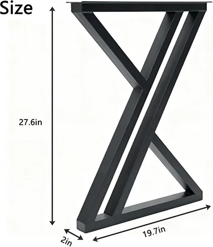Vista 2 de Patas de mesa de metal con forma triangular de 28 pulgadas de alto, patas de escritorio modernas de hierro fundido soldado, proyecto de bricolaje