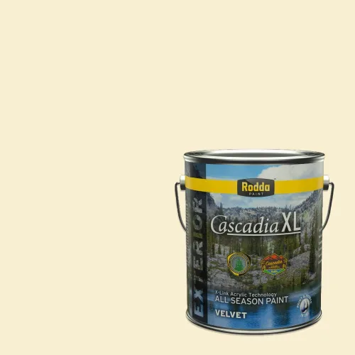 Vista 180 de Rodda Paint CASCADIA ZERO - Pintura satinada e imprimación para interiores en uno, cuarto de galón, verde lima