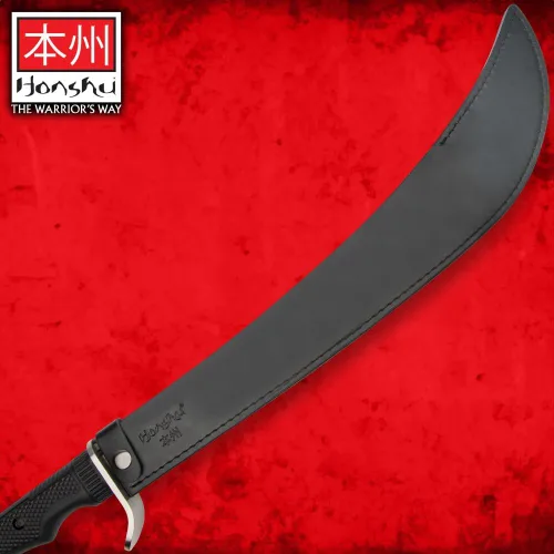 Vista 3 de Honshu Naginata - Espada y funda de arma de asta japonesa Samurai y soldado de pie Hoja de 18 pulgadas unida a eje largo Equilibrado y pesado