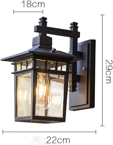 Vista 4 de Faroles de pared para exteriores, luz de porche impermeable exterior, lámpara de pared de granja para puerta delantera, garaje, patio, luces