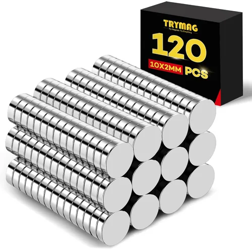 Vista 13 de TRYMAG Imanes pequeños de neodimio de 6x2mm, 260 piezas de imanes pequeños de tierras raras para pizarra, pequeño imán redondo en forma de disco