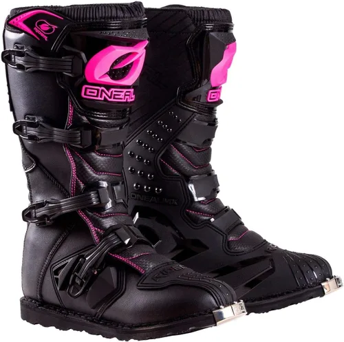 O'Neal 0325-708 - Botas para mujer con logotipo nuevo (negro/rosa, talla 8)