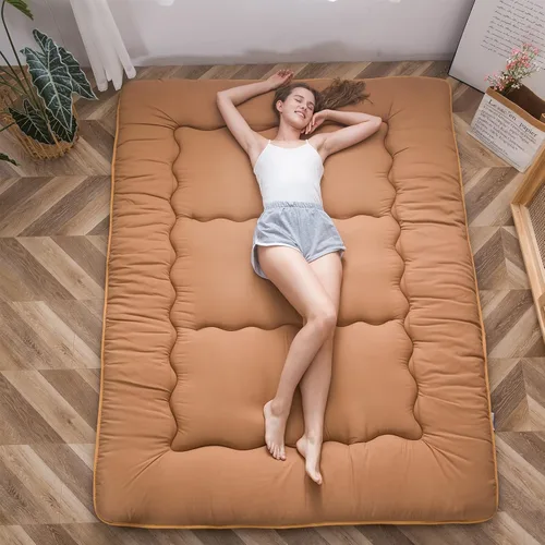 Vista 33 de Colchón futón japonés de piso gris constelación, de piso tatami, portátil, para acampar, para niños, sofá cama plegable enrollable con protector