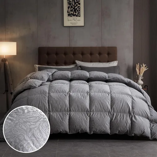 Vista 9 de DAICO Edredón de plumón de ganso tamaño completo, inserto de edredón esponjoso de hotel de lujo para todas las estaciones, funda 100% algodón