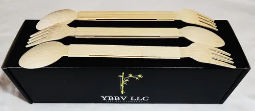 Biodegradable, compostable, desechable, renovable, desmontable veinte tenedores de bambú (cuchara y tenedor)