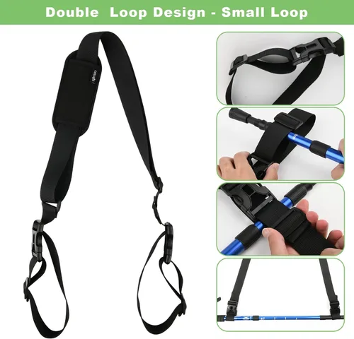 Vista 5 de Cosmos Correa ajustable para silla de playa, correa de hombro para patineta, correa de transporte para silla de playa, silla plegable, bicicleta