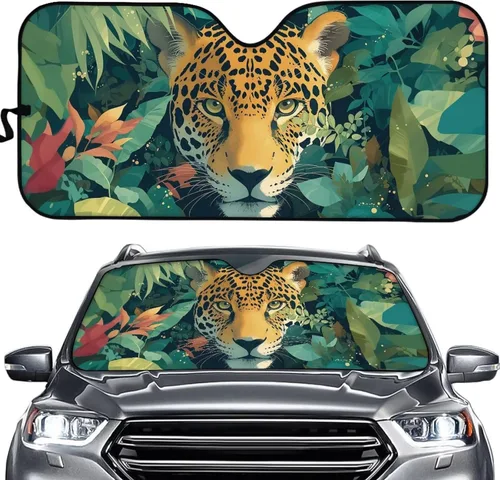 Vista 11 de FUSURIRE American Flag Eagle Print Windshield Sunshade for Car Universal Front Window Visor Cover Block Sun and Heat Summer Berry Women's Car