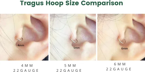 Vista 4 de Pequeños aretes de aro huggie de oro o plata de ley para mujeres y niñas, cartílago, nariz, hélix, tragus