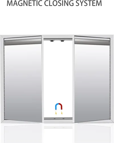 Vista 4 de Puerta de acceso doble de cocina al aire libre 31 ''W x 24'' H Acero inoxidable BBQ puerta para isla de cocina al aire libre