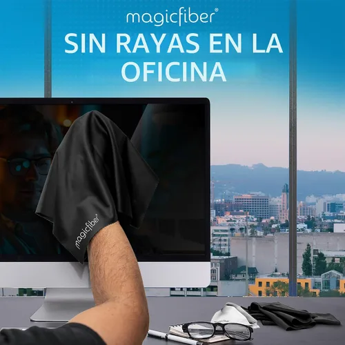 Vista 4 de MagicFiber Paño de Limpieza de Microfibra Extra Grande - Paño Premium para Pantallas de TV, Ventanas, Espejos, Gafas, Lentes, VR, Computadoras