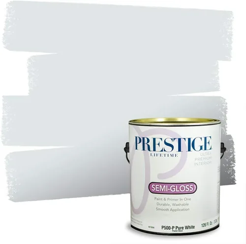 Vista 19 de Prestige Paints. - Base y pintura para exteriores en un solo galón, 1 galón. plano, comparable con Sherwin Williams Topsail.