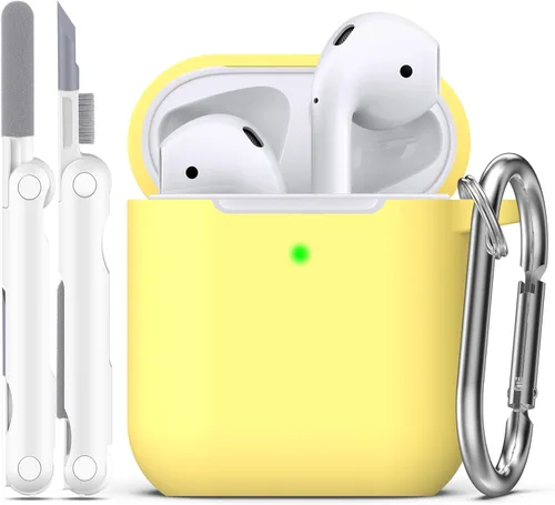 Vista 46 de Funda para AirPods con llavero, protección completa, de silicona, accesorios para AirPods, funda para chicas con estuche de carga inalámbrico