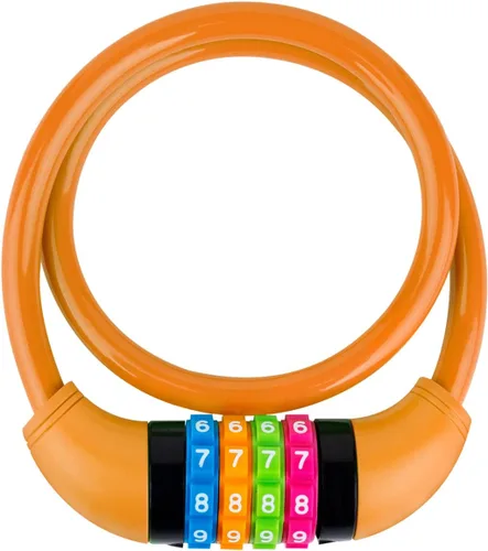 Vista 9 de Cable de bloqueo de bicicleta, combinación de 4 dígitos con cabezal de bloqueo de metal, reiniciable, 2 pies x 0.45 pulgadas, para bicicleta