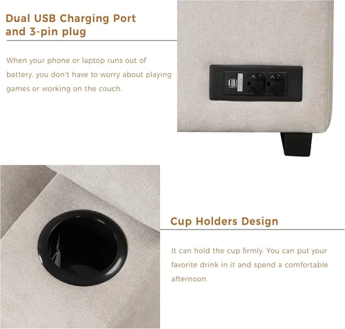 Vista 7 de 84.75 Inch L Shape Sleeper Sofa Bed with Storage Ottoman, 2 in 1 Pull Out Convertible Sectional Couch for Living Room, Bedroom, Small Apartment,Beige