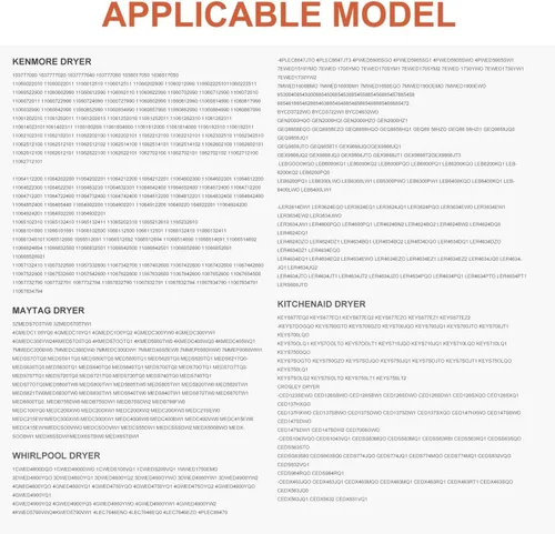 Vista 5 de 【35% de níquel】Elemento calefactor de secadora 279838, compatible con Whirlpool WED4815EW1 Kenmore 500 600 70 80 Series Modelo 110 Roper RED4440VQ1
