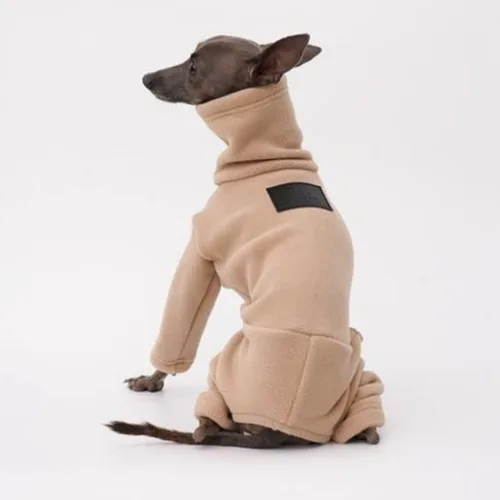 Vista 2 de Greyhound Clothes - Overol de invierno para perro, cálido de cuello alto, overol de cuatro patas, sudadera de manga larga, abrigo al aire libre