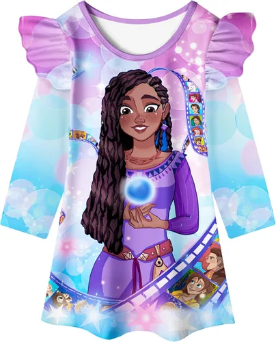 Cartoon Princess Dress for Girls Fantasy Star Ruffles Costume Kids Long Skirt Causal Wear 2-10 Years