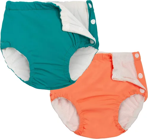 Pañal de natación reutilizable para niños pequeños pañales de natación reutilizables a presión pañales de natación para niños pequeños 6M-4T verde