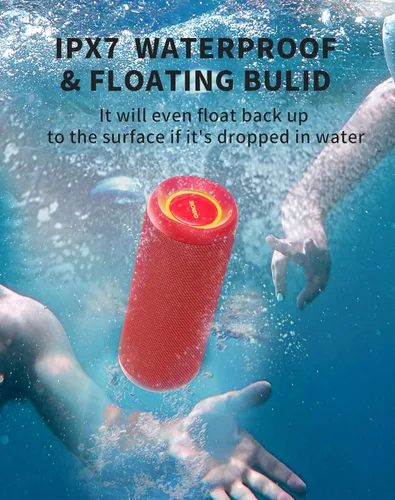 Vista 4 de Altavoz Bluetooth portátil, altavoz impermeable IPX7, altavoz inalámbrico fuerte de 25 W con gran audio y graves potentes, altavoz Bluetooth al aire