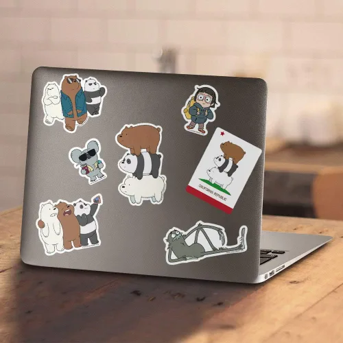 Vista 4 de Popfunk We Bare Bears Cartoon Network - Calcomanías coleccionables con oso de hielo, grizzly y panda (amigos)