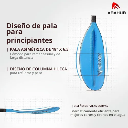Vista 3 de Abahub 1 pala de kayak de carbono, remos de kayak de 90.5 pulgadas para canotaje, canoa con correa de remo gratis, eje de fibra de carbono