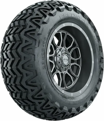 GTW Combo de ruedas y neumáticos para carrito de golf de 14 pulgadas | Ruedas GTW Volt Gunmetal en neumáticos Predator todo terreno de 23 x 10-14