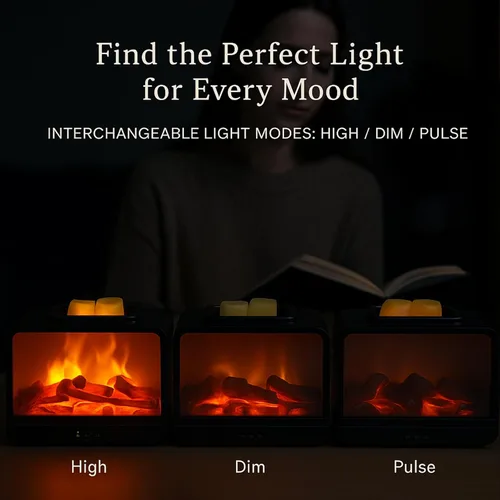 Vista 5 de MeplLivs Dynamics Flame Calentador de Cera Eléctrico para Chimenea, Placa de Calentamiento PTC, Quemador de Cera Monocromático, Calentador de Cera