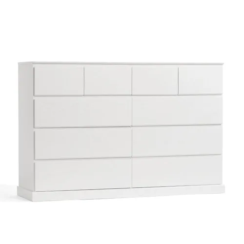 Vista 29 de LINSY HOME Cómoda de 8 cajones para dormitorio, cómoda de 53 pulgadas de ancho, modernos cajones de madera de granja con almacenamiento, organizador