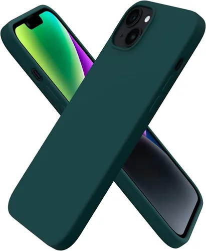 Vista 9 de ORNARTO Compatible con iPhone 14 Plus Funda 6.7, Silicona Líquida Delgada de 3 Capas Completamente Cubierta Funda de Teléfono de Goma de Gel Suave