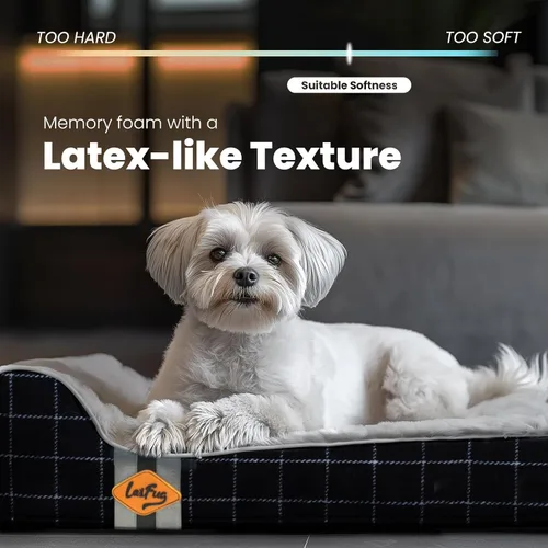 Vista 2 de Laifug Cama ortopédica de espuma viscoelástica para perros con forro duradero a prueba de agua y funda extraíble lavable (grande