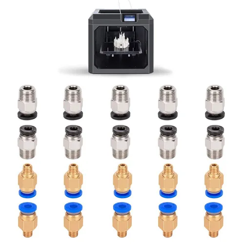 Vista 3 de PC4-M6 Conexión neumática Push to Connect + PC4-M10 Recta de montaje rápido para impresora 3D Bowden Extrusora 20pcs