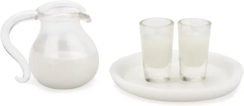 Juego de bebidas en miniatura con bandeja para casa de muñecas 1:12, accesorios de cocina, 4 piezas de ollas y bandejas de alimentos, juego de