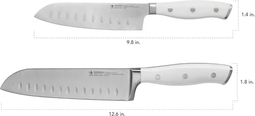 Vista 3 de HENCKELS Forged Accent Razor-Sharp - Juego de cuchillos Santoku de 2 piezas, mango blanco, ingeniería alemana respaldada por más de 100 años