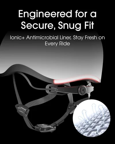 Vista 8 de Lumos Nyxel Smart Bike Helmet, Customizable Front and Back LED Lights with Turn Signals, 360° Visibility App Controlled Comfortable & Lightweight