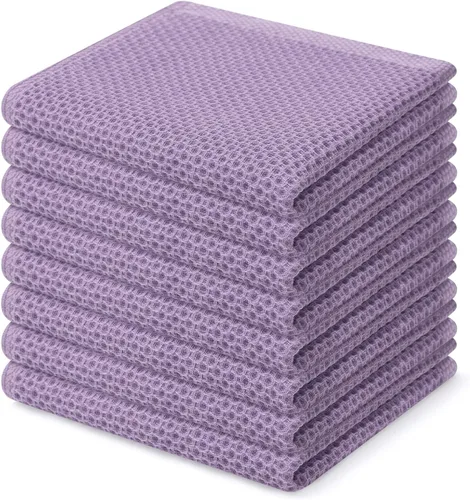 Vista 350 de Homaxy Paños de cocina de 100% algodón con tejido de gofre, ultra suaves, absorbentes, de secado rápido, 12 x 12 pulgadas, paquete de 6, amarillo