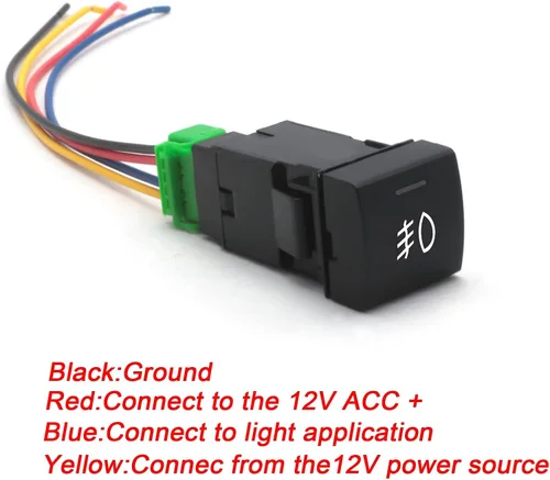 Vista 8 de x xotic tech Interruptor de botón pulsador de 4 polos de 12 V estilo fábrica con luces LED de fondo indicador para luces antiniebla, DRL, barra