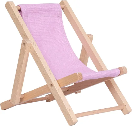 Vista 10 de Mini soporte de madera para silla de playa, soporte plegable para teléfono celular para escritorio, novedoso soporte de teléfono compatible