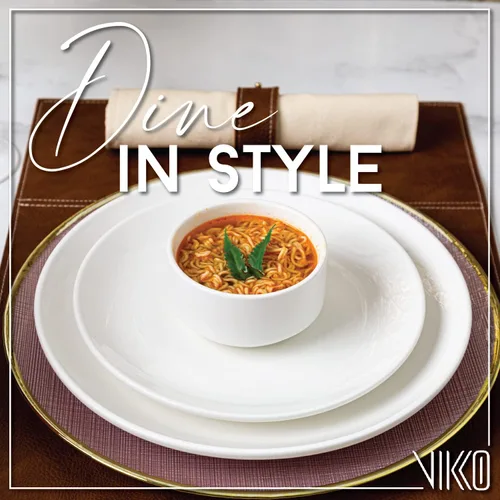 Vista 3 de Vikko Moderno juego de 4 cuencos de sopa de porcelana blanca, apilables de 9.5 onzas, elegante, estilo restaurante, apto para microondas