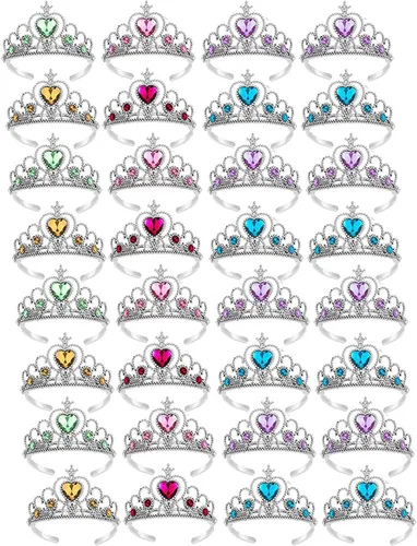 Vista 8 de S & E TEACHER'S EDITION Juego de corona de tiaras de 16 piezas, disfraz de princesa, regalos de fiesta de cumpleaños, accesorios para cumpleaños