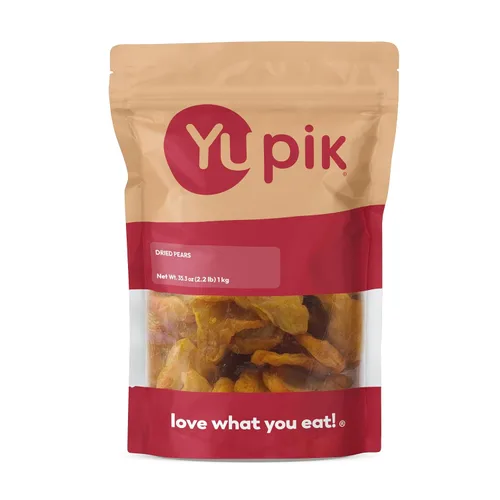 Yupik Peras secas, 2.2 libras (35.2 onzas), kosher, veganas, frutas secas, piezas en cuartos, naturalmente dulces, sin azúcar añadido, fuente de