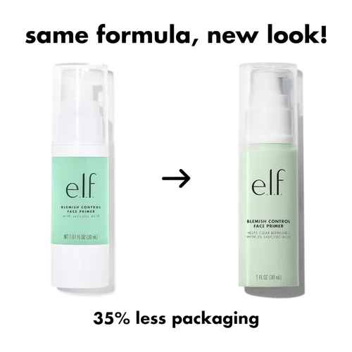 Vista 3 de e.l.f. Imprimación facial para control de imperfecciones, base de maquillaje calmante e hidratante para combatir imperfecciones, agarra