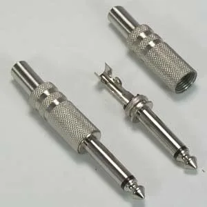 Carcasa de metal con enchufe monocámara de 1/4 pulgadas con liberación de tensión de resorte, 1 paquete