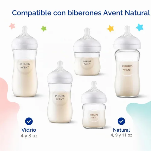 Vista 4 de CHUBBIEE Asas para biberones compatibles con botellas naturales Philips Avent, empuñaduras ergonómicas antideslizantes para botellas