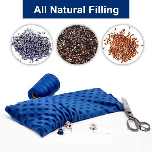 Vista 3 de Almohadilla térmica para microondas con aroma a lavanda para cuello y hombros, almohadilla térmica inalámbrica con peso, gran regalo de relajación