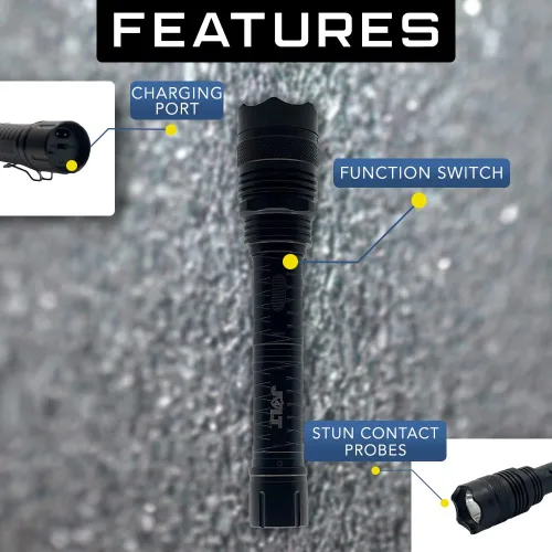 Vista 2 de JOLT Linterna de pistola paralizante para defensa personal táctica 95,000,000* recargable con clip para cinturón